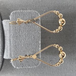 18K Yellow Gold Plated Dangle Earrings 2 Inch Drop Lever Back …